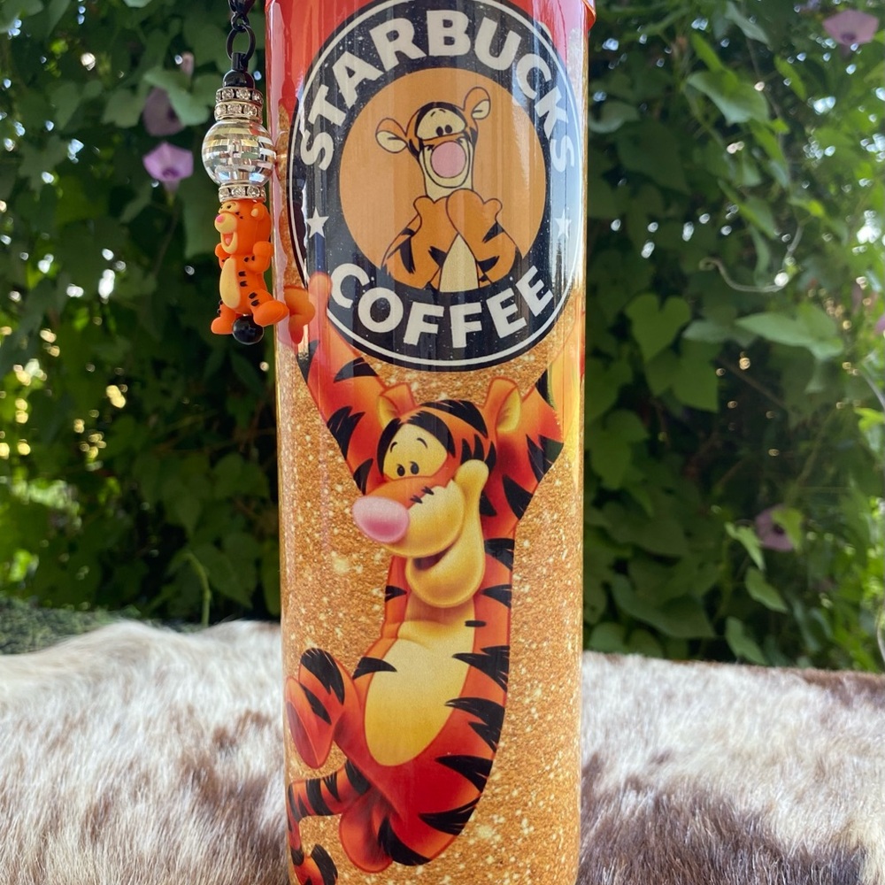 Starbucks Orange Tigger Glitter Tumbler